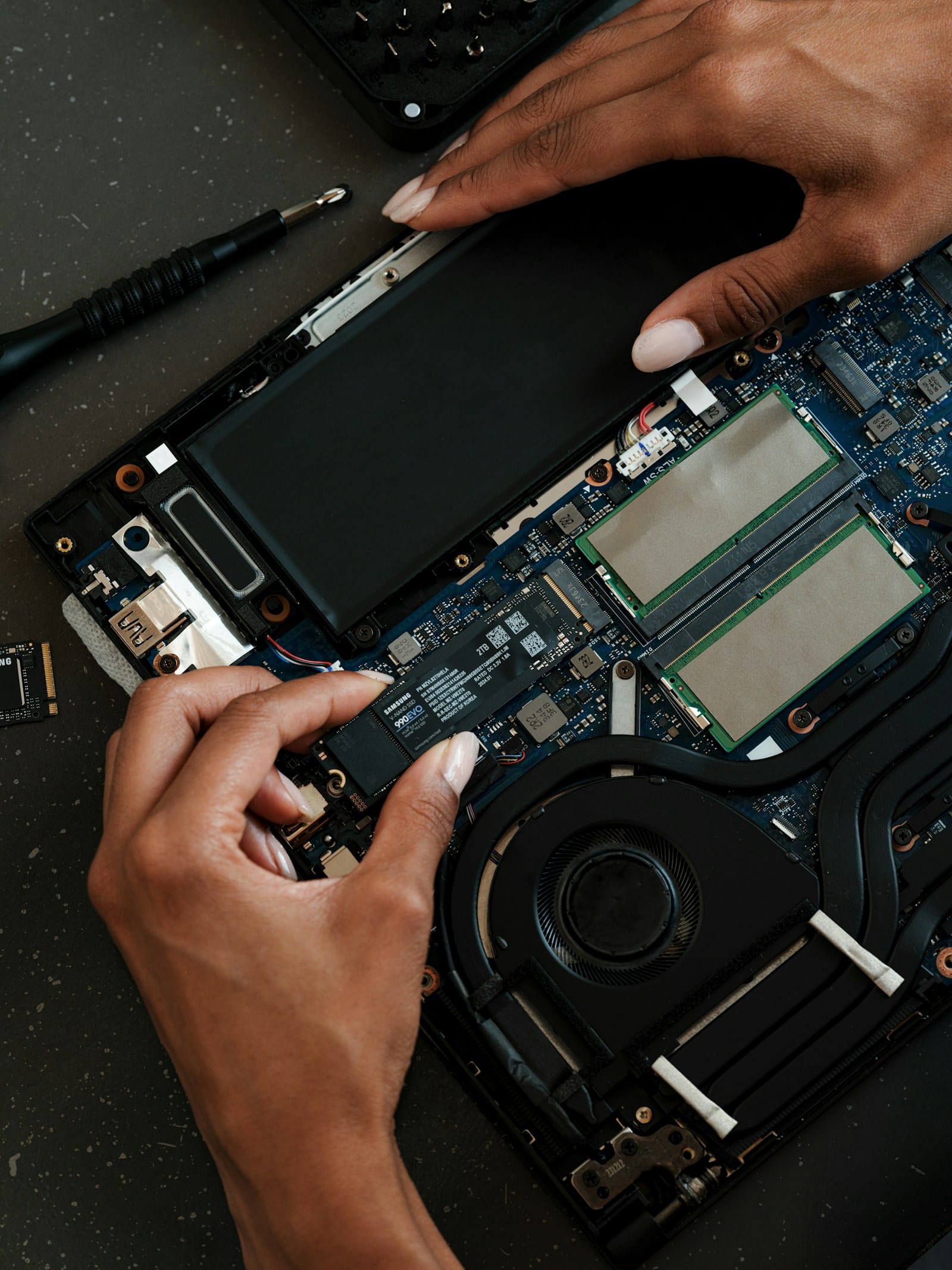 Laptop Repairability Scores 2026, A Practical Guide (iFixit Rankings, Modular vs Soldered, Upgrade Options) 10 Laptop motherboard components closeup - Laptop Repairability Scores 2026