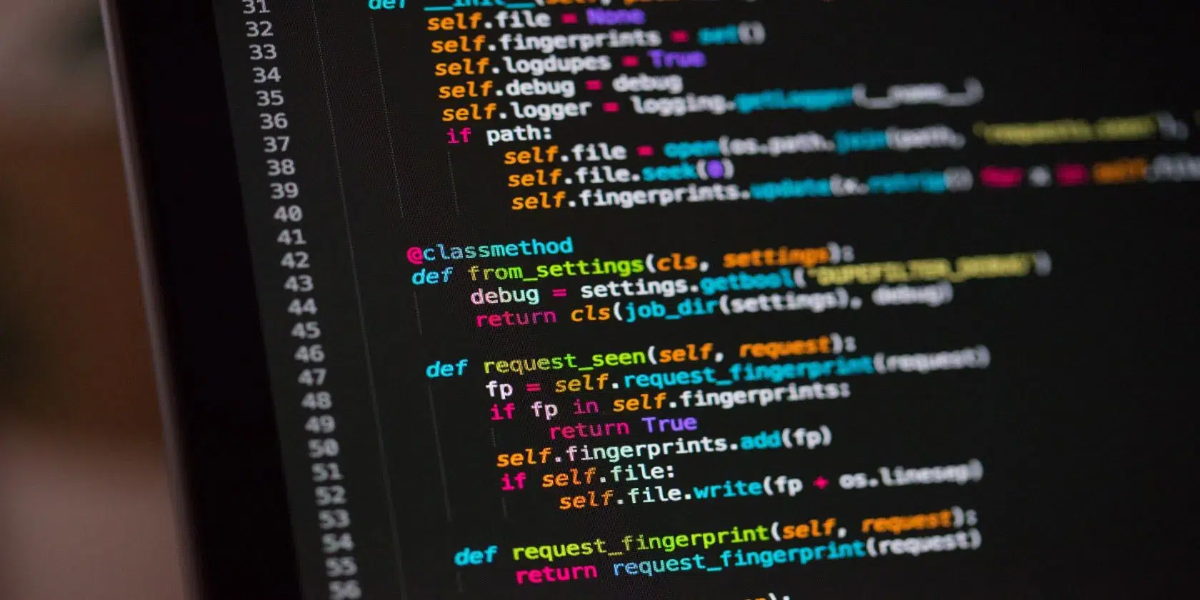 monitor displaying python code